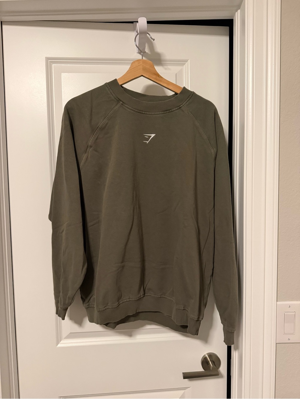 Gymshark Olive Crewneck Sweatshirt - Men's Minimal Logo Pullover